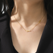 Skyrim Fashion Simple Infinite Shaped Choker Necklace for Women Stainless Steel Lucky Number Eight Necklaces 2025 Gift Wholesale