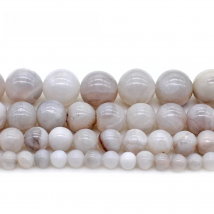Natural Stone White Crazy Agates Round Loose Beads 4 6 8 10 MM Pick Size for Jewelry Making Bracelet Necklace Bead matching