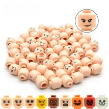 50pcs/lot Mini Heads Printed Facial Expression for MOC Complexion Blocks Building Bricks Toys for Children