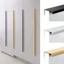 Hidden Furniture Handles Matte Black Gold Silver Kitchen Cabinet Pull Wardrobe Pull Not punched Handles for Cabinets and Drawers