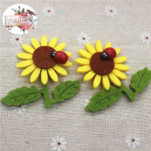 5CM 10pcs Non-woven patches sunflower ladybird two-double Felt Appliques for clothes Sewing Supplies diy craft ornament