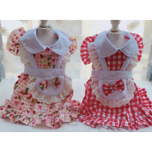 Princess Dog Cat Dress Plaid Floral Design Pet Puppy Skirt Spring/Summer Clothes Outfit
