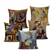 Vintage Decorative Cushion Covers Pablo Picasso Paintings Decor Pillows Starry Night  Abstract Art Cushion Cover Linen Pillocase