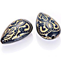 Miasol 50 Pcs Retro Vintage Inspired Acrylic Teardrop Waterdrop Antique Design Spacers Beads For DIY Jewelry Making Accessories