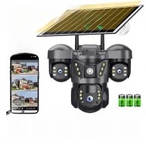 3 Lens 3 screens PTZ Solar IP Camera 15MP Outdoor 4G Wireless Wifi Security Camera 10X Zoom Auto Tracking Video CCTV Waterproof