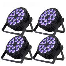 SHEHDS 4PCS Aluminum Alloy LED Flat Par 18x12W RGBW/18x18W RGBWA+UV LED Lighting DMX512 Disco Professional Stage DJ Equipment