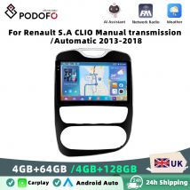 Podofo 4GB+64GB Car Radio Wireless Carplay Android Auto Multimedia Video Player Mirror Link 10 Inch GPS BT For Renault S.A CLIO