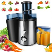 BRIEFNESS JuicerFruit & Vegetable JuicerCompact Juicer 3 Speed Controls 500ml Drip Stop FunctionEasy to Clean,Silver