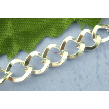 8Seasons Alloy Link Curb Chain Findings Silver Color Metal Chains DIY Making Necklace Earrings Jewelry Findings 7x8mm,2M