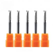 Dreanique 5pcs/lots 1 Flute Spiral End Mill 3D Advertisement Engraving Bit for woodworking Acrylic Aluminum Plastics Cut