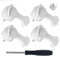 4 EU flat plug adapters, foldable handle, interchangeable wiring power plug male converter socket, standard strip screwdriver