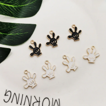 20pcs Mickey Hand Shaped Enamel Charms Pendants Cute Hand Charms Fit DIY Earring Bracelet Floating Hair Jewelry Accessories Gift