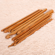 12pcs/set Bamboo Crochet Hooks Needles Crochet Handmade Sewing Needles Knit Weave Crafts Household DIY Knitting Tools