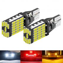 2X T15 W16W 921 LED for Car Led Canbus Stop Bulb 12V White Orange Red Auto Tail Lights Side Marker Lamp Reverse Light Amber Red