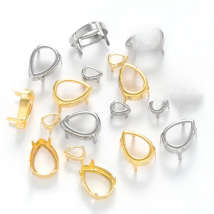 Tear Drop Empty Claw Setting Thicken Copper Sew on Rhinestones Base Set Silver Gold Sewing Accessories DIY Stones Holder
