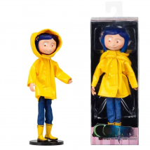NECA Coraline Action Figure With Yellow Raincoat Toy Doll Gift For Christmas Children Birthday Gift Decoration 18CM