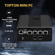 TOPTON 2*Intel 10Gb Netzwerkkarte Firewall Home Server Router 13. Generation U300E i5 1240P pfSense 4*Intel i226-V 8x2,5G LAN Mini PC