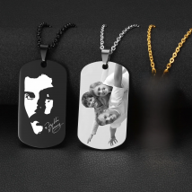 Custom Pictures Photo Necklace for Women Stainless Steel Engrave Family Name Plate Neck Pendant Dog ID name Tag Gifts Punk Rock