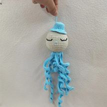 Handmade Crochet Plush Octopus Hat Dolls Baby kawaii Octopus Stuffed Toys Kids Sleeping Doll for Girls Boys Christmas Gift Room