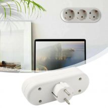 3 Compartment 16A 250V EU Socket Multiple Plug Socket Standard Socket German Strip European Plug Adapter Power Plug