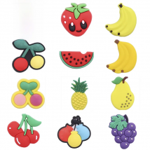 1PCS PVC Shoe Charms Kawaii Fruit Strawberry Banana Cherry Watermelon Pineapple Pear Buckle Clog Children Adorable Decorations