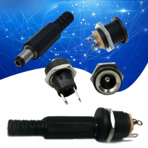 10PCS DC Power Connector pin 2.1x5.5mm Female Plug Jack + Male Plug Jack Socket Adapter PCB Mount DIY Adapter Connector 5.5x2.1