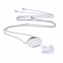 2pcs Stainless Steel Chain Necklace Cabochon Base Setting Trays 20mm Diy Adjustable Bezel Pendant Blanks For Jewelry Making