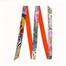 200cm "City of Animals" Brand Long Women Scarf Fashion Female Belt Skinny Head Scarves For Ladies Silk Scarf Tie Bag Ribbons