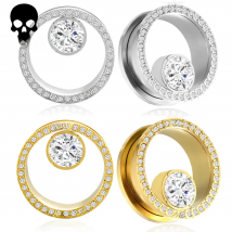 Casvort 2PCS Stainless Steel Ear Gauges Plugs Tunnels Stretcher Piercing Women Body Jewelry New Arrival