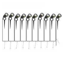 10-Pack Cable-Free LED Garden Decorative Lights 50W Safe Voltage 220V/110V/12V Waterproof Warm White Spot Lights for Lawn Lighti