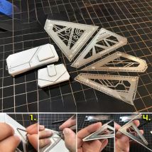 Model Hobby Craft Building Accessories Tool edge engraving aid ruler Angle fixation measurement tool 4 in 1