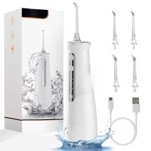 Cordless Water Flosser With 4 Jet Tips 4 Modes 260ML Portable Rechargeable Oral Water Floss IPX7 Waterproof for Gums Care