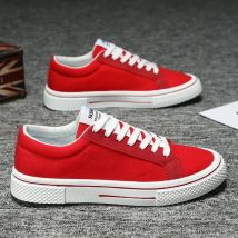 Hot Sale Fashion Red Canvas Shoes Men Classic Low-top Men's Canvas Sneakers Harajuku Hip Hop Skateboard Shoes Men Casual Sneaker