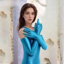 XCKNY glossiness series gloves satin glossy highly elastic super long gloves shiny role-playing dress gloves