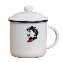 450m Nostalgic Classics Ceramic Cup With Lid China Mao Zedong Retro Drinking Glass Office Creative Tea Pot Imitation Enamel Mug