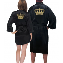 King And Queen Satin Robes Set Couple Couples Robes Mr. And Mrs. Kimono for Bride Kimonos Mr and Mrs Personalized Robes