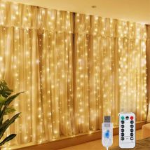 Christmas Lights LED Fairy String Curtain Lights 8 Mode Remote USB Festoon Christmas Decor For Home Holiday New Year Lamp