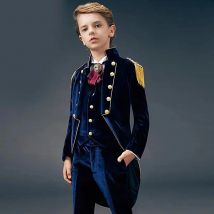 Blue Suede Slim Fit Boys' Suit Three Piece Set 2023 New Unique Tassels Design Children's Gentleman Handsome Clothing костю