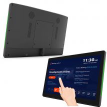 Wall mounted tablet pc 15.6", Android PoE tablet with LED indicator, RK3288, wifi, RJ45, BT, Camera, Mic, Speakers, Black