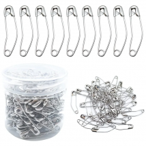 100 Pieces Curved Safety Pins Silver 38mm Sewing Pins Quilting Knitting Bending Pin for Blankets Crafts Brooch Making with Box