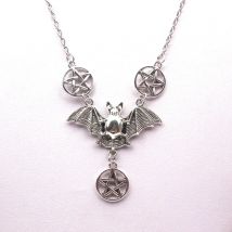 New,bat five-pointed star necklace, moon, peace, gothic, girl gift