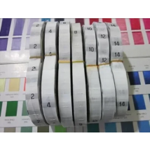 0 to 200 number woven size  labels stock 500pcs size lot white label with black embroidered letters