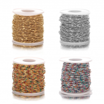 1 Meter Stainless Steel Colorful Enamel Beads Ball Link Chains DIY Jewelry Making Necklace Bracelets Anklets Findings In Bluk