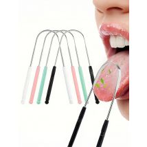 Tongue Scraper Stainless Steel Oral Tongue Cleaner Tongue Scraping Brush for Reducing Bad Breath Oral Hygiene Care Tools