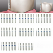 10pcs Dental Diamond Burs FG 1.6mm Dentist Tool Dentistry Crown Preparation/Cavity Preparation Parallel Chamfer Round End