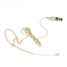 iiiMymic Single Ear Hook Headset Mic 4Pin XLR Beige Headworn Microphone for Shure Wireless BodyPack Transmitter TA4F Interview