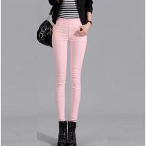 Stretchy Casual Pants Casual Pencil Girl Pull-On Casual Mid Rise Elastic Legging Comfy Skinny Trousers Colorful Full Bermuda