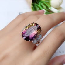 Rainbow Topaz Promise ring 925 Sterling silver Engagement Wedding Band Rings for women Bridal Luxury Finger Jewelry Gift