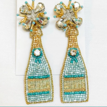 New Handmade Beads Wine Bottle Earrings Crystal Drop Earrings Luxury Party Long Statement Earing For Women Fashion Jewelry  2022