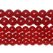 Natural Stone Red Chalcedony Jade Loose Beads 6 8 10 MM Pick Size for Jewelry Making